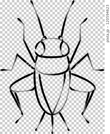 筆書き昆虫単品アイコン コオロギ 筆書き昆虫単品アイコン コオロギ 120594623
