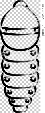 Brush-drawn insect icon: Caterpillar 120594636