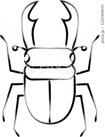筆書き昆虫単品アイコン　クワガタ 120594643