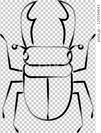 筆書き昆虫単品アイコン　クワガタ 120594643