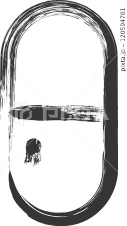 医療関連の筆書き単品イラスト　カプセル 120594701