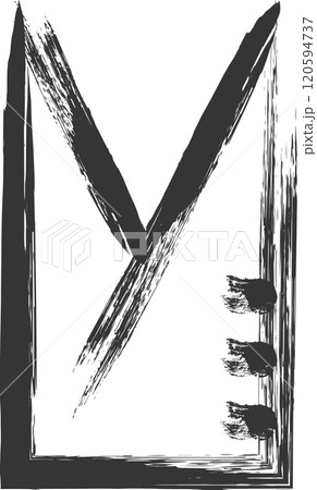 医療関連の筆書き単品イラスト　ピンセット 120594737