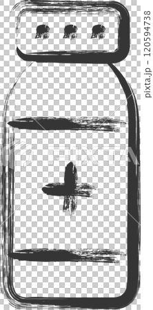 医療関連の筆書き単品イラスト　瓶 120594738