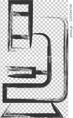医療関連の筆書き単品イラスト　顕微鏡 120594740
