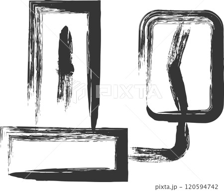 医療関連の筆書き単品イラスト　血圧計 120594742