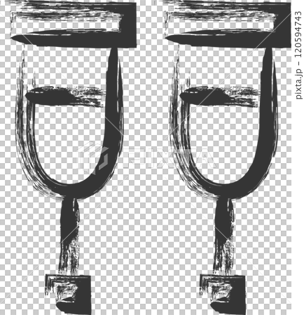 Medical-related brush-drawn single illustration: Crutches 120594743