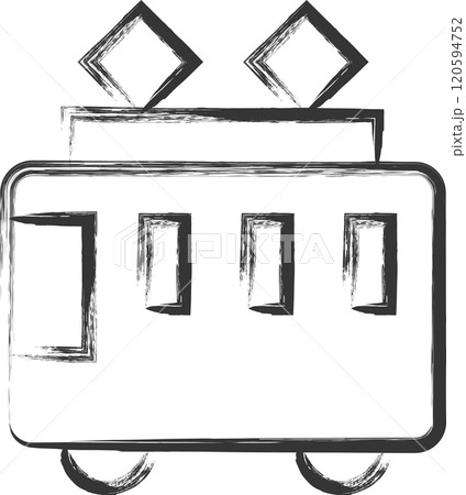 駅関連の筆書き単品イラスト　電車 120594752