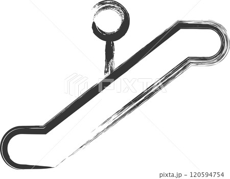 駅関連の筆書き単品イラスト　エスカレーター 120594754