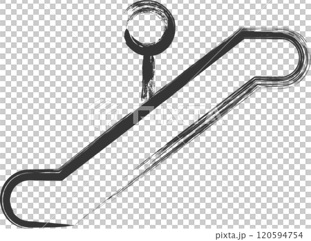 駅関連の筆書き単品イラスト　エスカレーター 120594754