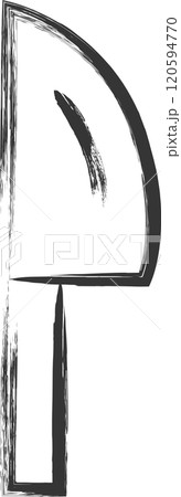 日用品関連の筆書き単品イラスト　シリコンヘラ 120594770