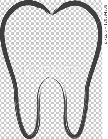 筆書き医療関連の単品イラスト　歯 120594838