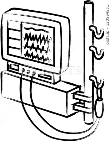 筆書き医療アイコン 心電図 筆書き医療アイコン 心電図 120594851
