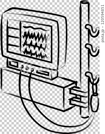 筆書き医療アイコン 心電図 筆書き医療アイコン 心電図 120594851