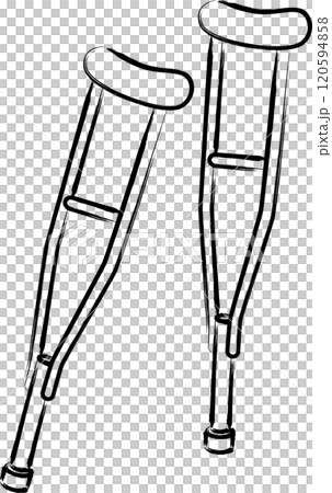 Brush-written medical icon Crutches 120594858