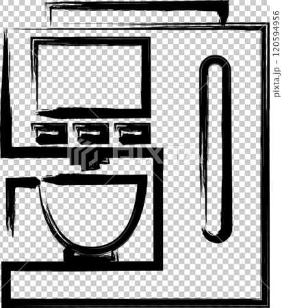 Brush-drawn home appliance illustration: Coffee maker 120594956