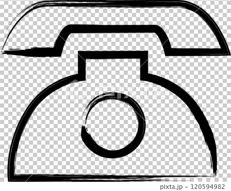 Brush-drawn home appliance illustration: Telephone 120594982