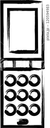 筆書き家電イラスト 携帯電話 筆書き家電イラスト 携帯電話 120594983