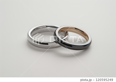 Two wedding rings cut out. Based on Generative AI 120595249