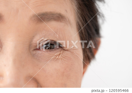 女性　目元　シニア 120595466