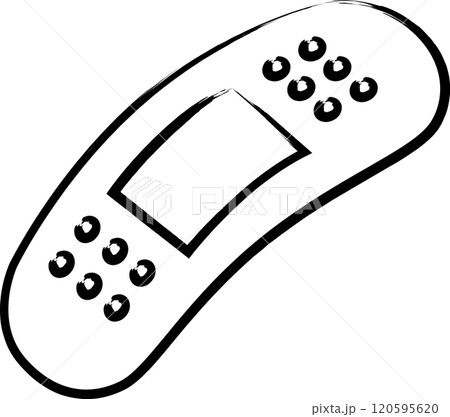 医療関連の筆書きイラストアイコン　絆創膏 120595620