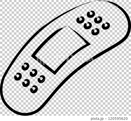 医療関連の筆書きイラストアイコン　絆創膏 120595620