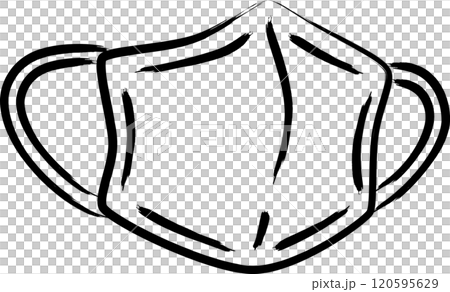 医療関連の筆書きイラストアイコン マスク 医療関連の筆書きイラストアイコン マスク 120595629