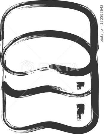 キャンプ関連の筆書きイラスト　飯盒 120595642