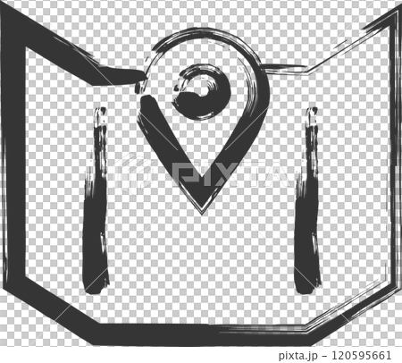 Camping related brush illustrations - Map Camping related brush illustrations - Map 120595661
