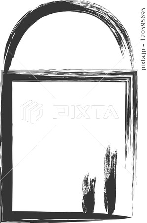 文房具関連の筆書き単品イラスト　消しゴム 120595695