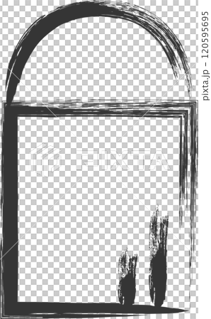 文房具関連の筆書き単品イラスト　消しゴム 120595695