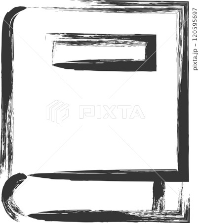 文房具関連の筆書き単品イラスト　本 120595697