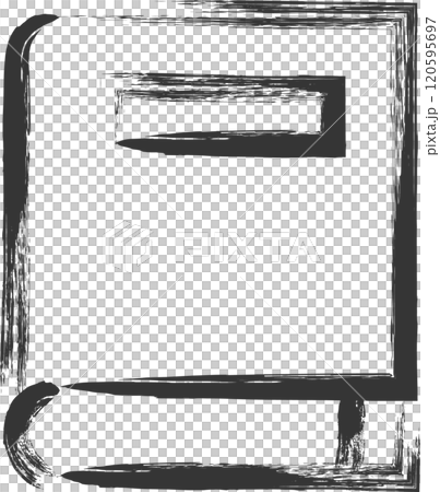 文房具関連の筆書き単品イラスト　本 120595697