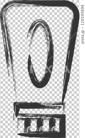 文房具関連の筆書き単品イラスト　スティックのり 120595698