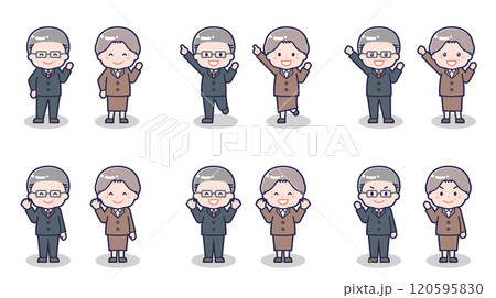 スーツ姿のシニア男女 02 120595830