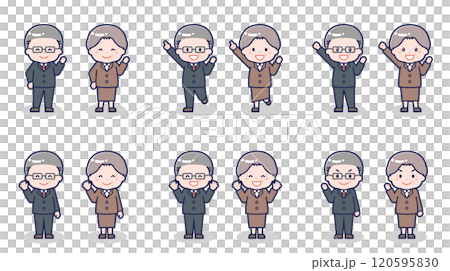 Senior men and women in suits 02 120595830