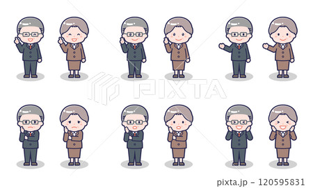 スーツ姿のシニア男女 03 120595831