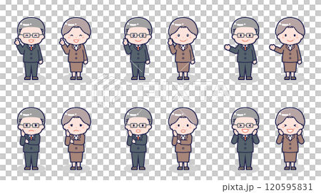 Senior men and women in suits 03 120595831