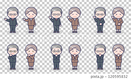 Senior men and women in suits 04 120595832