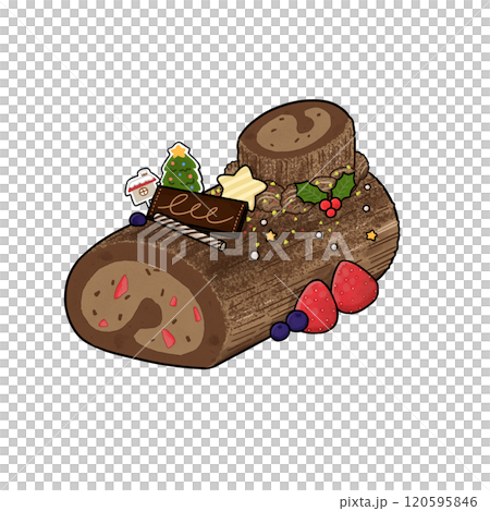 Buche de Noel_聖誕蛋糕插畫_1個 Buche de Noel_聖誕蛋糕插畫_1個 120595846