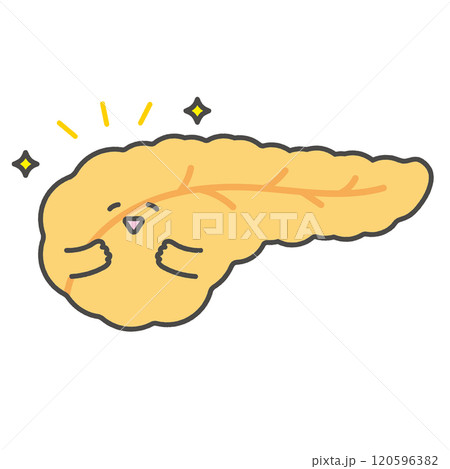 喜ぶ膵臓のキャラクターイラスト 喜ぶ膵臓のキャラクターイラスト 120596382
