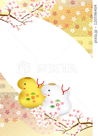 巳　年賀状　干支　背景	 120596404