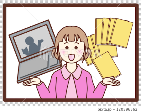 通信教育教材とやる気を出す若い女性 120596562