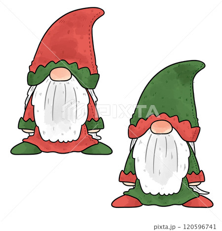 クリスマスの妖精_小人のイラストセット【全身】 クリスマスの妖精_小人のイラストセット【全身】 120596741