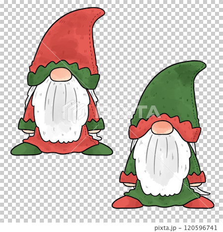 クリスマスの妖精_小人のイラストセット【全身】 クリスマスの妖精_小人のイラストセット【全身】 120596741