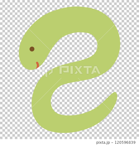 かわいい蛇文字で書いた緑色の巳 かわいい蛇文字で書いた緑色の巳 120596839