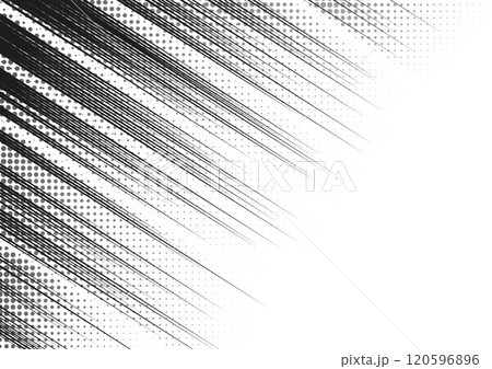Vector illustration of manga effect with black and white diagonal speed lines. 120596896