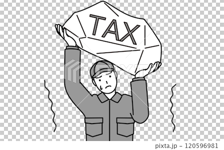 Mechanic in overalls struggling with tax hike Mechanic in overalls struggling with tax hike 120596981