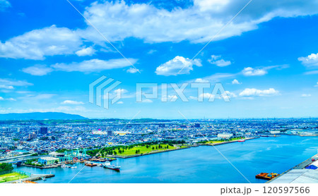 四日市・港から望む都市風景 四日市・港から望む都市風景 120597566