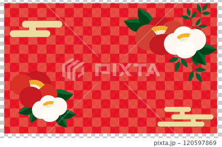 新年日式插畫背景素材 120597869