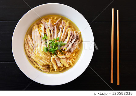 Asian ramen noodles soup with chicken Asian ramen noodles soup with chicken 120598039